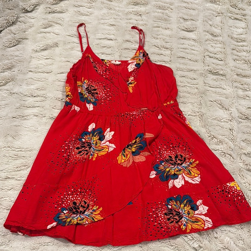 Red Sleeveless Spaghetti Strap Sundress